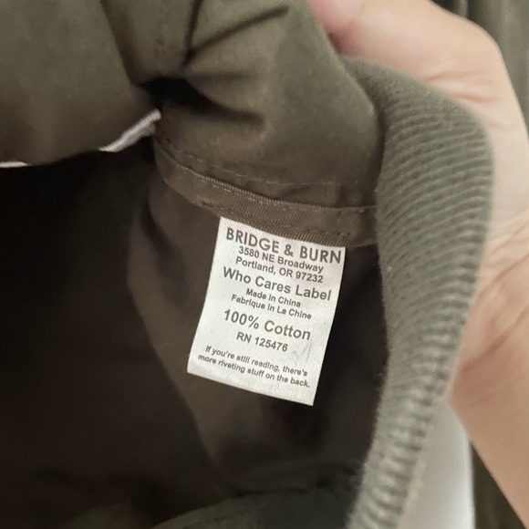 Bridge & Burn Utility Rain Bomber Hooded Jacket Olive - Picture 8 of 9